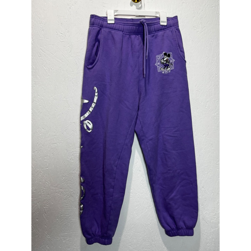 Disney 100 Years of Wonder Mickey Mouse Purple Sweatpants Joggers Small